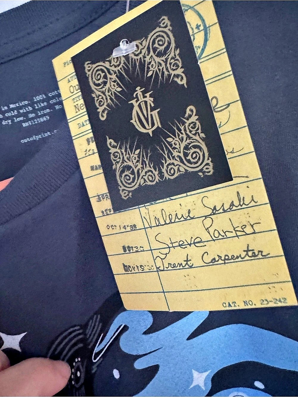 Out of Print Six of Crows No Mourners No Funerals T-Shirt Tee Black & Blue Small - Picture 4 of 7